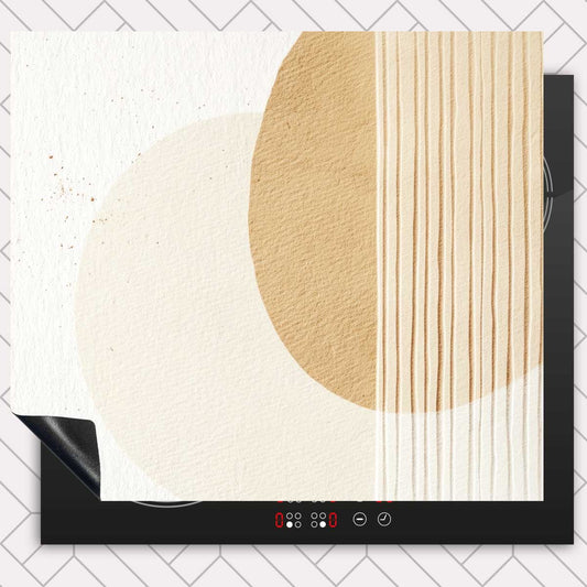 Inductie beschermer - Japandi Minimal beige