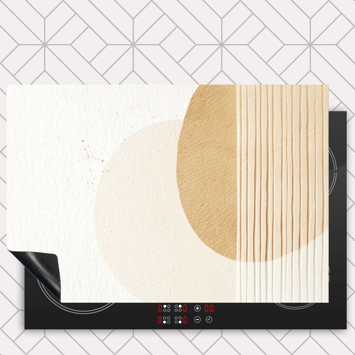 Inductie beschermer - Japandi Minimal beige