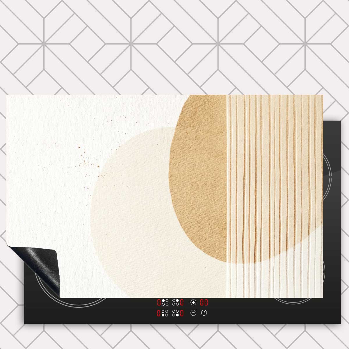 Inductie beschermer - Japandi Minimal beige
