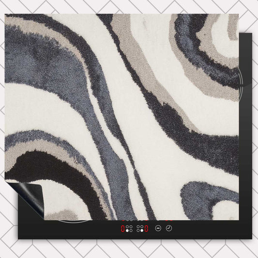 Inductie beschermer - Japandi Blauwe swirl