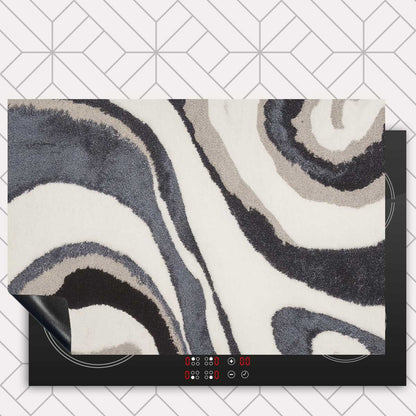 Inductie beschermer - Japandi Blauwe swirl