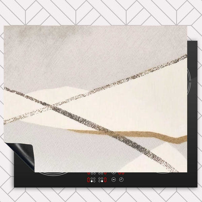 Inductie beschermer - Japandi Abstract grijs