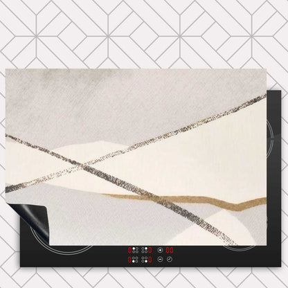 Inductie beschermer - Japandi Abstract grijs