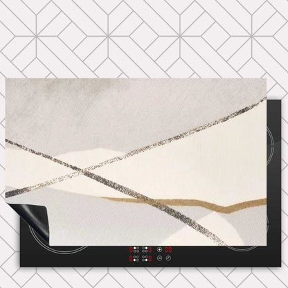 Inductie beschermer - Japandi Abstract grijs