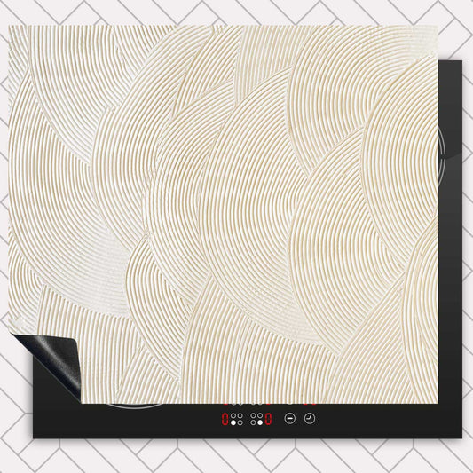 Inductie beschermer - Japandi Gestreken beige