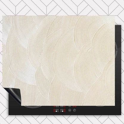 Inductie beschermer - Japandi Gestreken beige