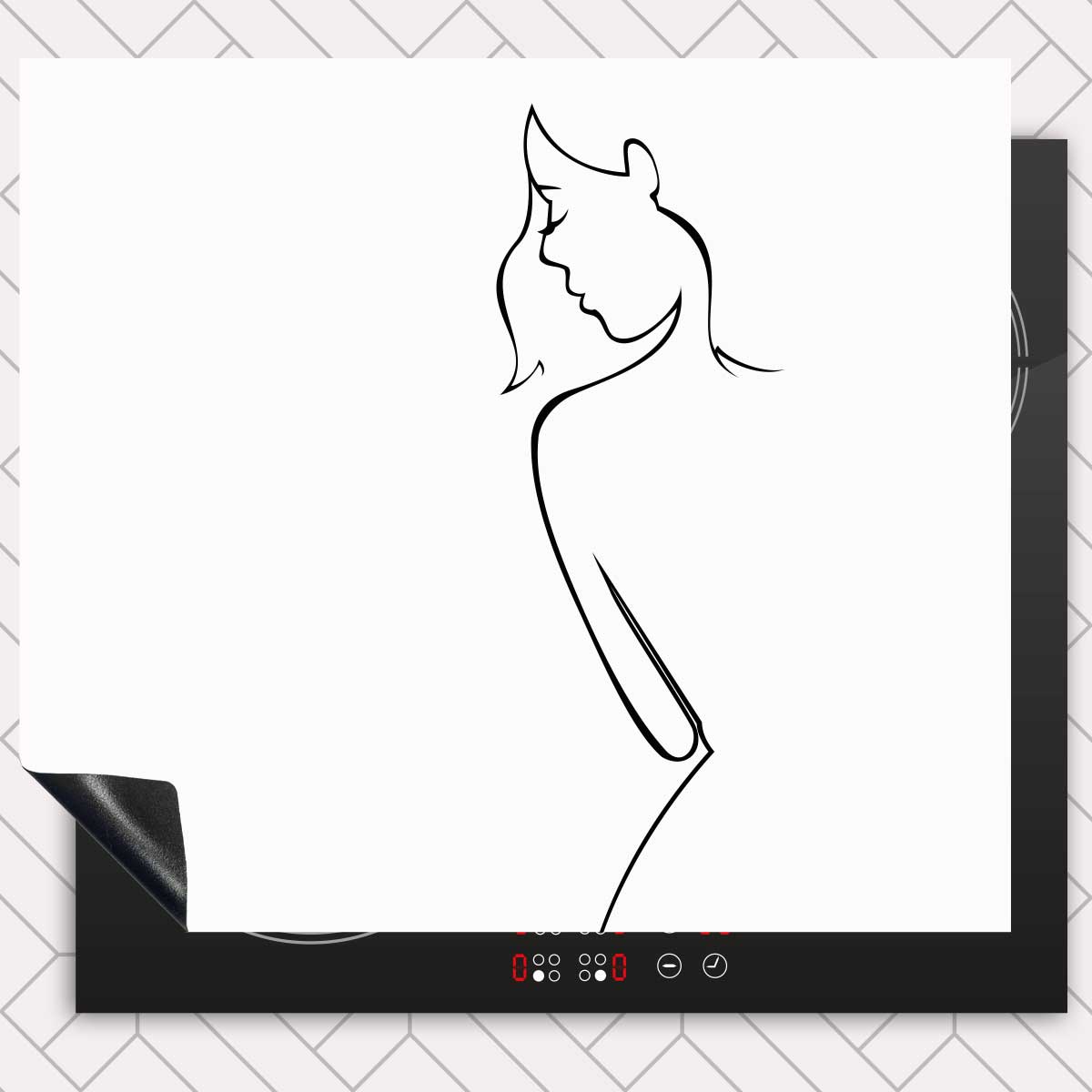 Inductie beschermer - Contour van een vrouw