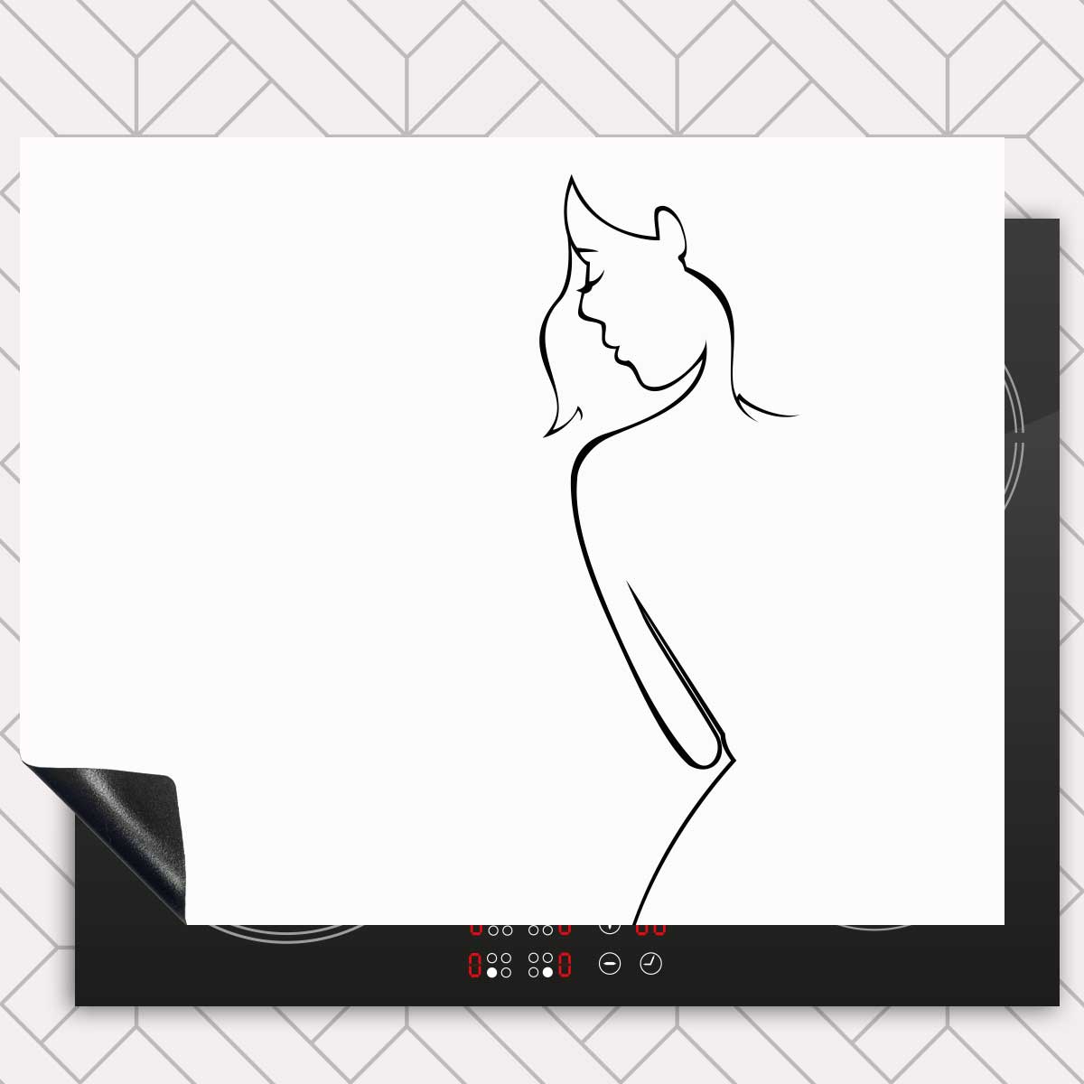 Inductie beschermer - Contour van een vrouw