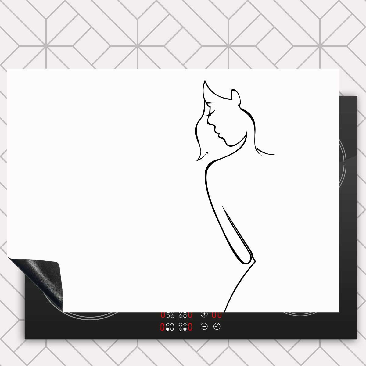 Inductie beschermer - Contour van een vrouw