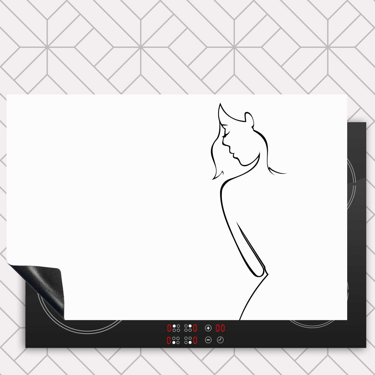 Inductie beschermer - Contour van een vrouw