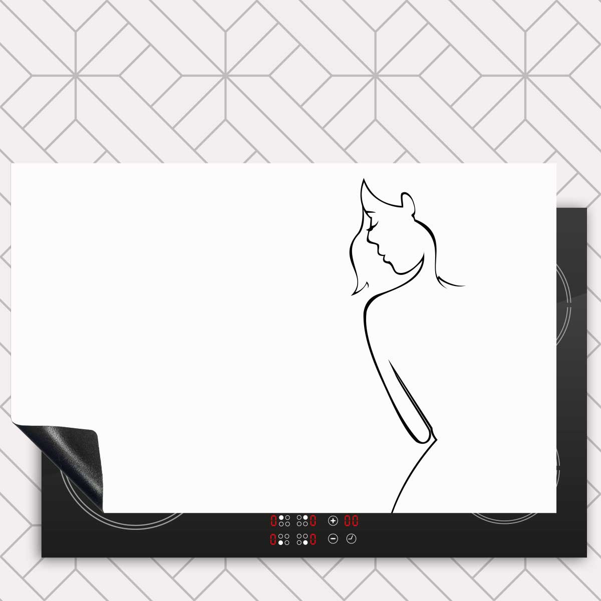 Inductie beschermer - Contour van een vrouw