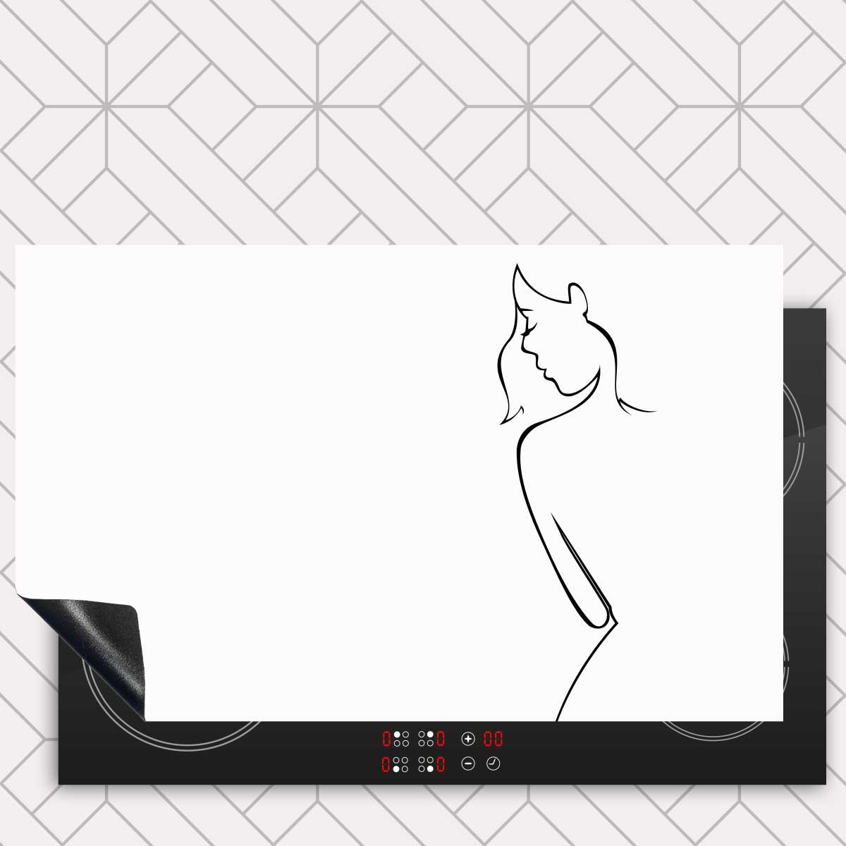 Inductie beschermer - Contour van een vrouw