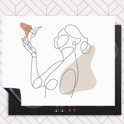 Inductie beschermer - Vrouw met vogel