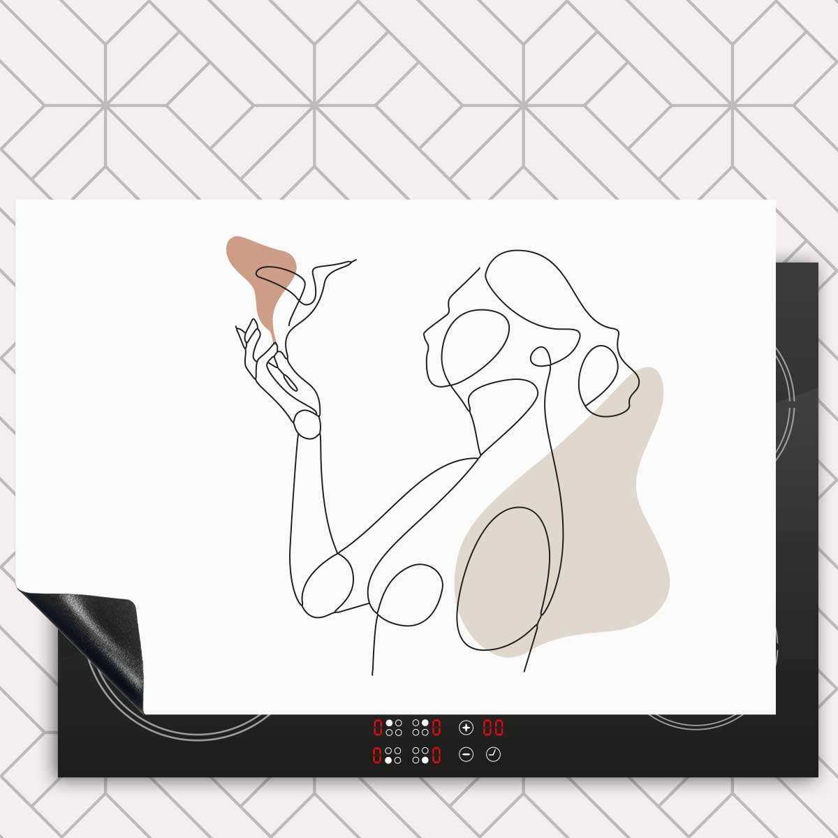 Inductie beschermer - Vrouw met vogel