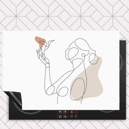 Inductie beschermer - Vrouw met vogel