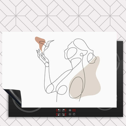 Inductie beschermer - Vrouw met vogel