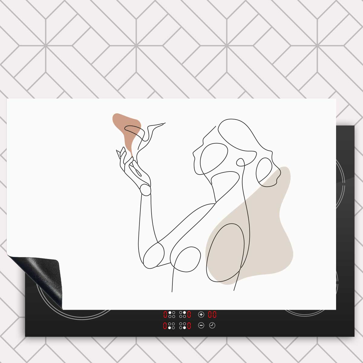 Inductie beschermer - Vrouw met vogel