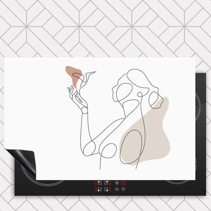 Inductie beschermer - Vrouw met vogel