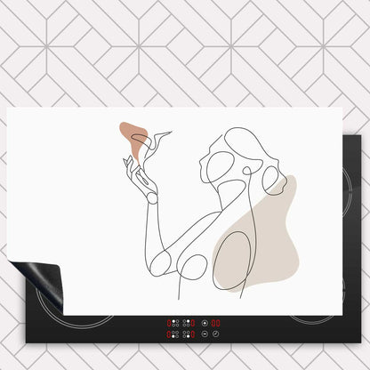 Inductie beschermer - Vrouw met vogel