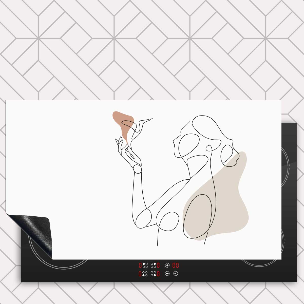 Inductie beschermer - Vrouw met vogel