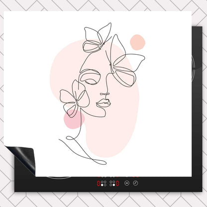 Inductie beschermer - Vrouw met vlinder