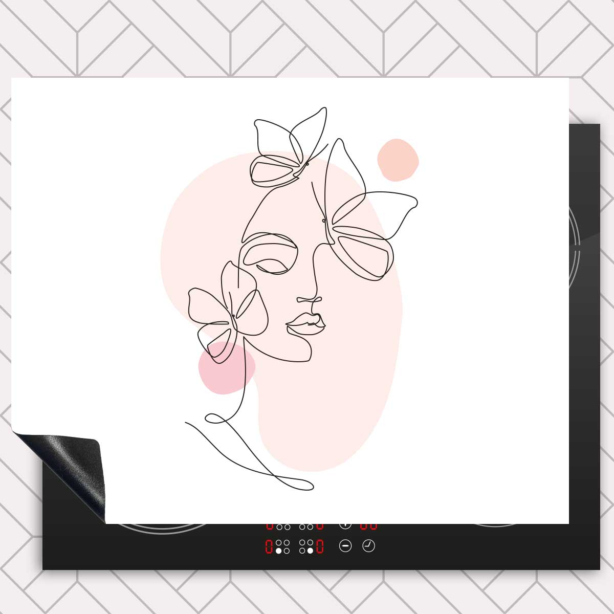 Inductie beschermer - Vrouw met vlinder