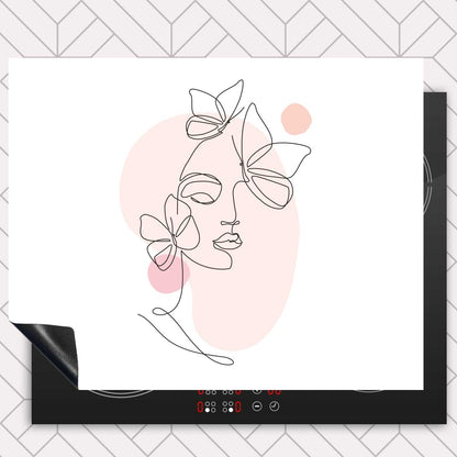 Inductie beschermer - Vrouw met vlinder