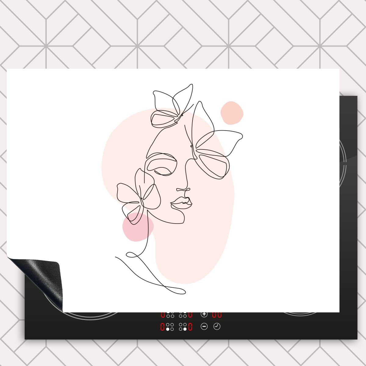 Inductie beschermer - Vrouw met vlinder