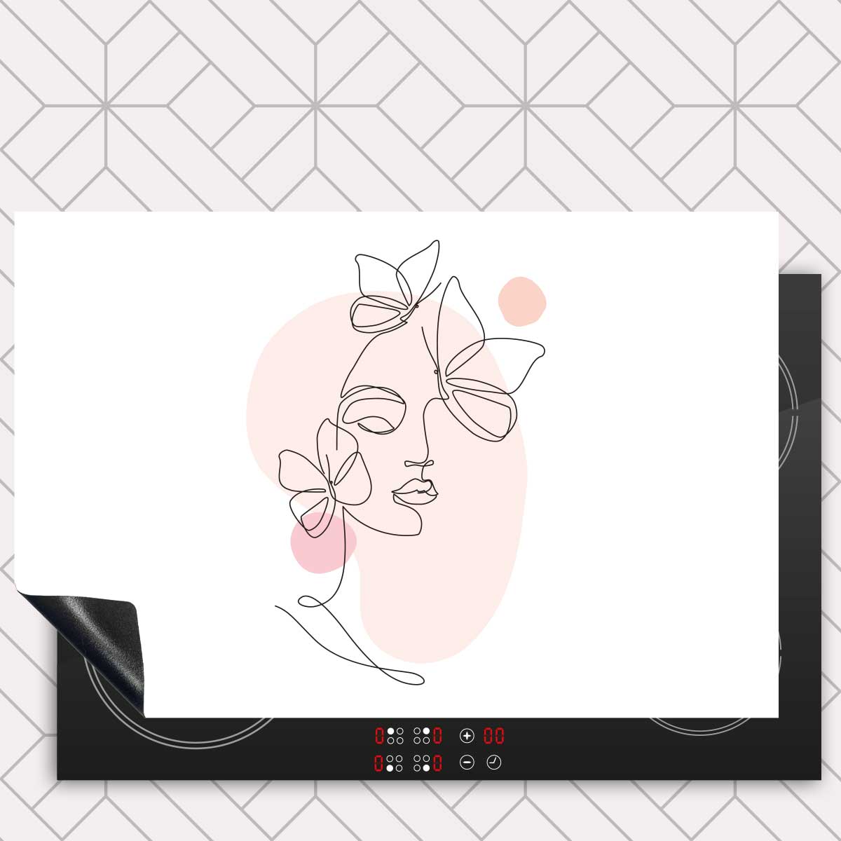 Inductie beschermer - Vrouw met vlinder