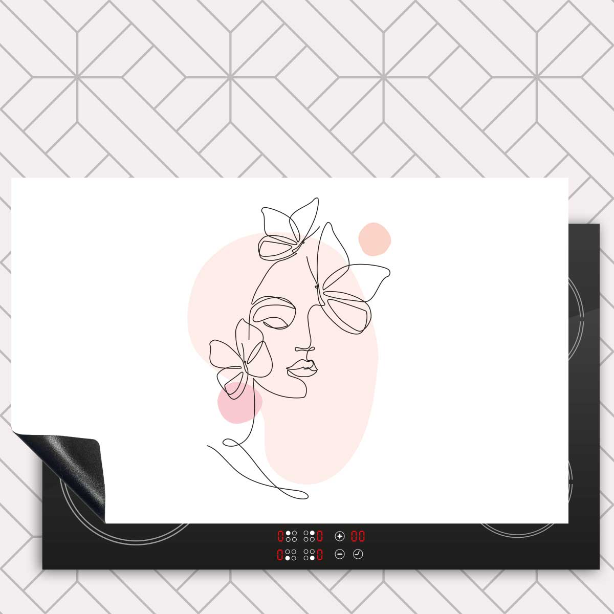 Inductie beschermer - Vrouw met vlinder