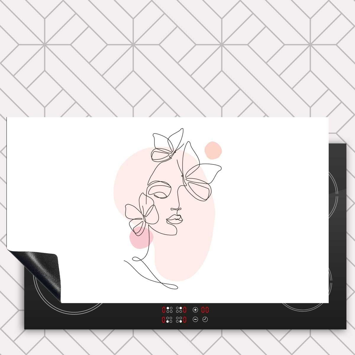 Inductie beschermer - Vrouw met vlinder