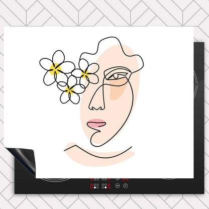 Inductie beschermer - Vrouw met bloemen