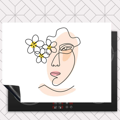 Inductie beschermer - Vrouw met bloemen