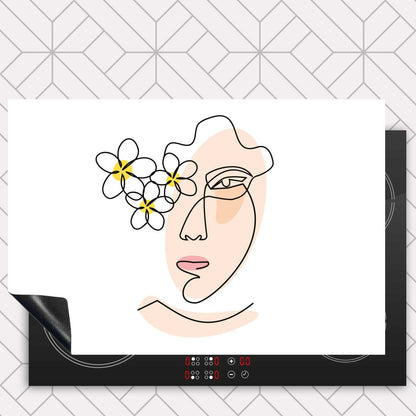 Inductie beschermer - Vrouw met bloemen