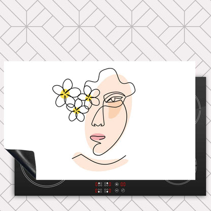 Inductie beschermer - Vrouw met bloemen