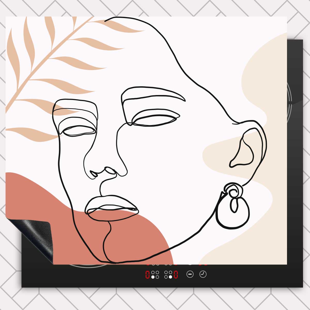 Inductie beschermer - Vrouw met blad