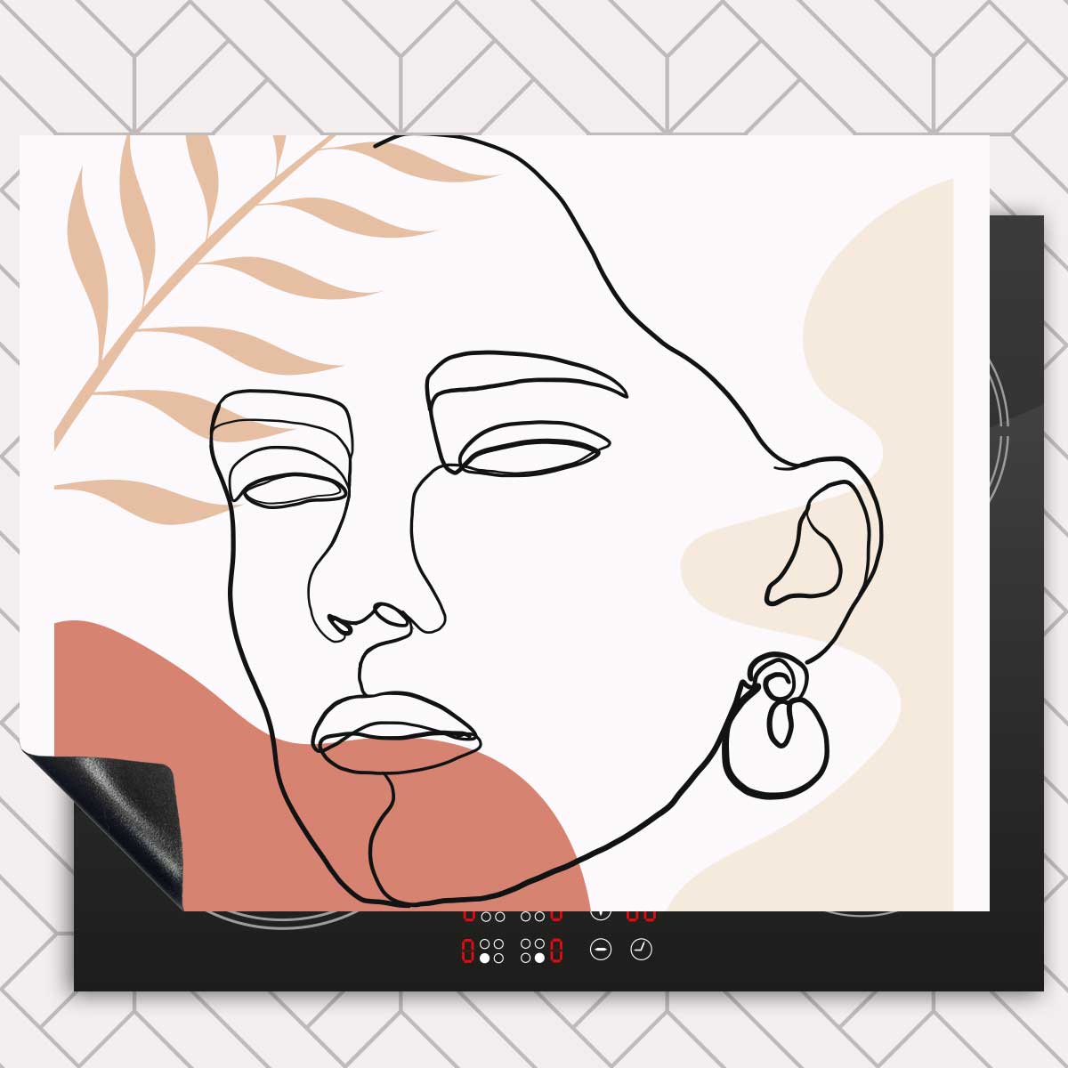 Inductie beschermer - Vrouw met blad