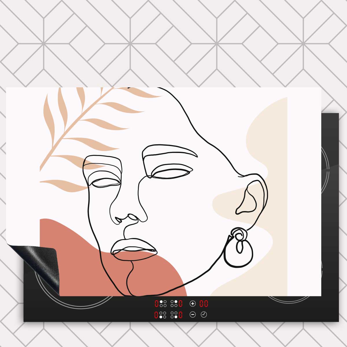 Inductie beschermer - Vrouw met blad