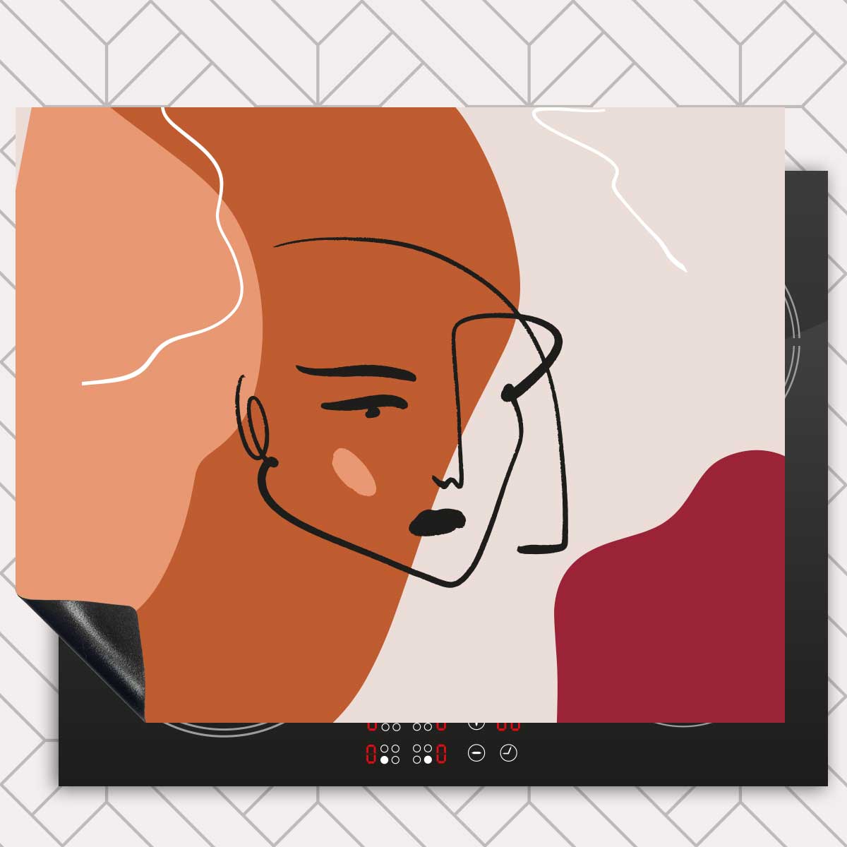 Inductie beschermer - Terracotta vrouw