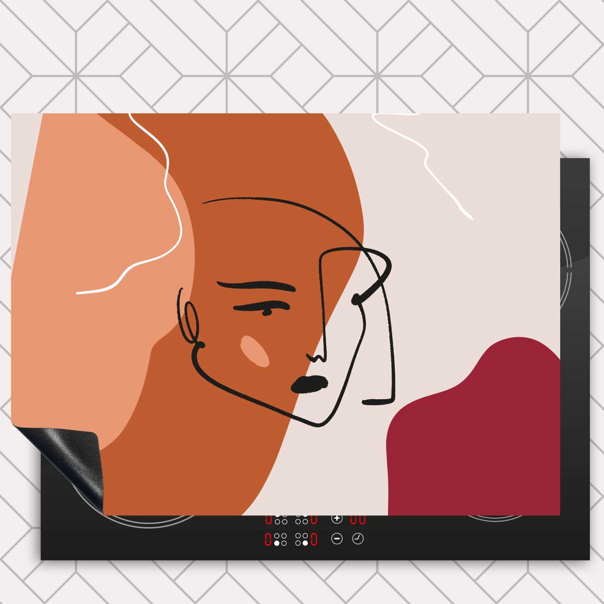 Inductie beschermer - Terracotta vrouw