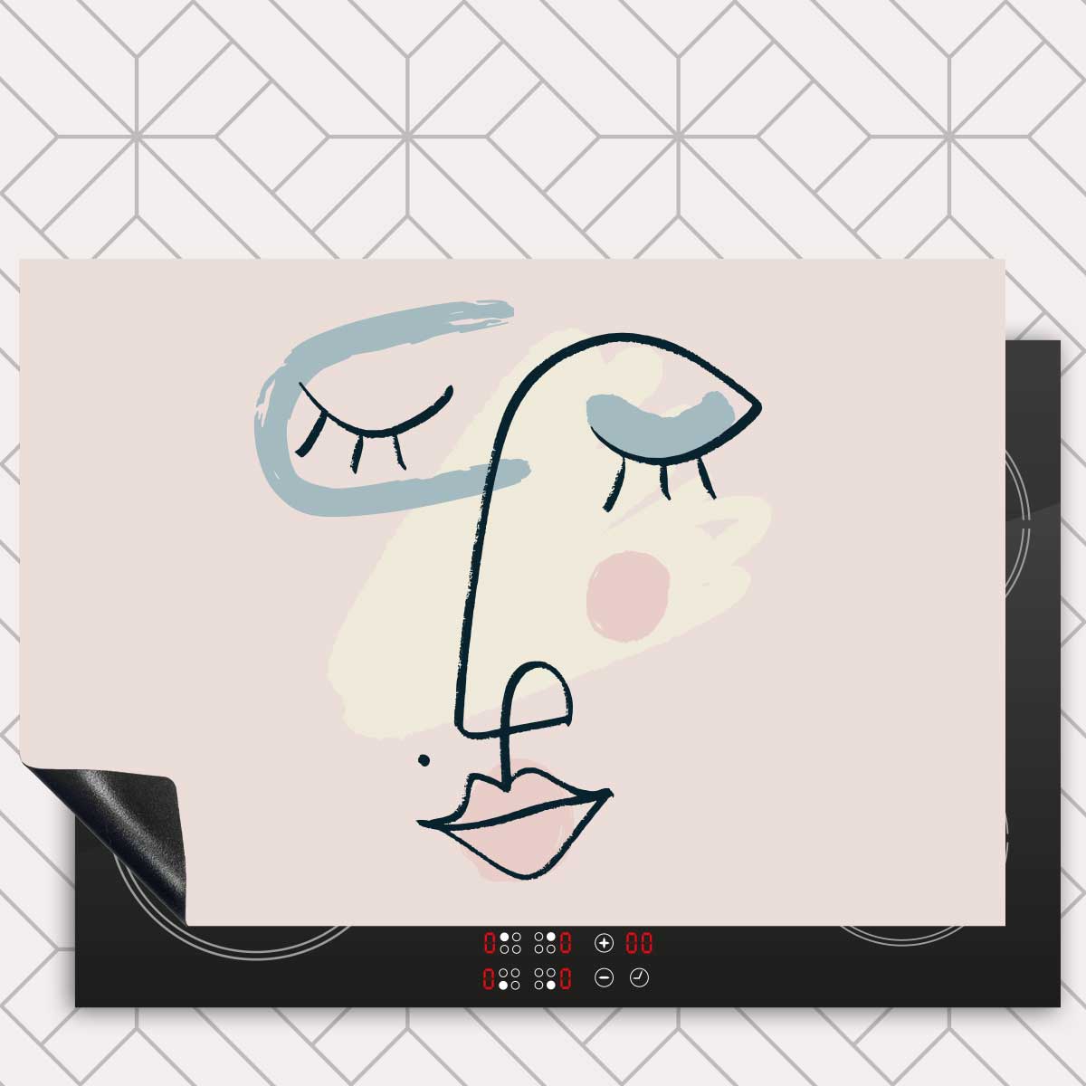 Inductie beschermer - Minimalistisch vrouwengezicht