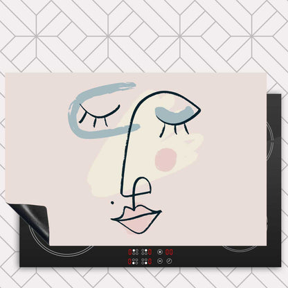 Inductie beschermer - Minimalistisch vrouwengezicht