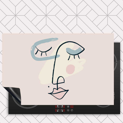 Inductie beschermer - Minimalistisch vrouwengezicht