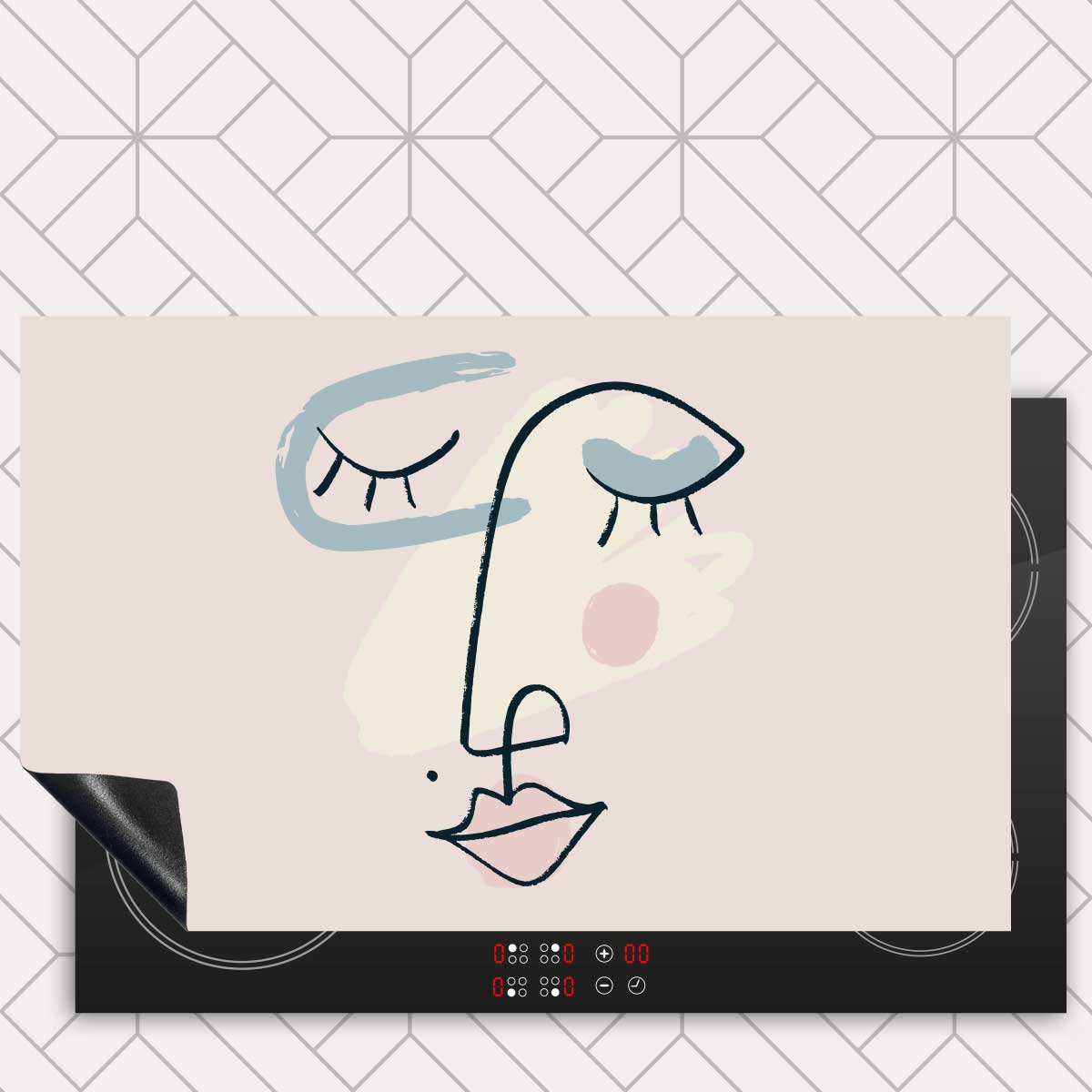 Inductie beschermer - Minimalistisch vrouwengezicht