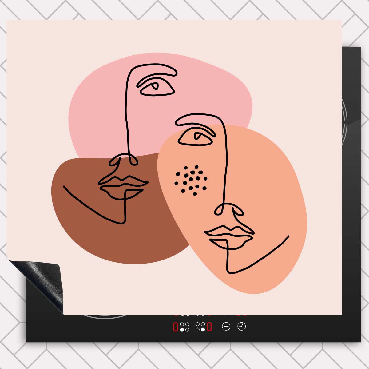 Inductie beschermer - Portret van twee vrouwen