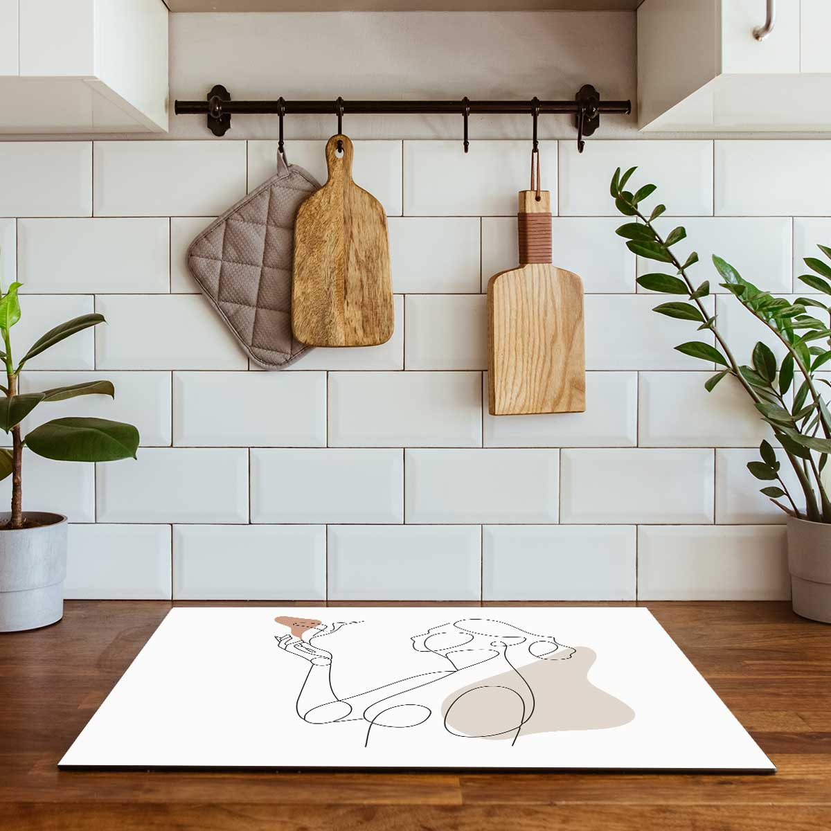 Inductie beschermer - Vrouw met vogel