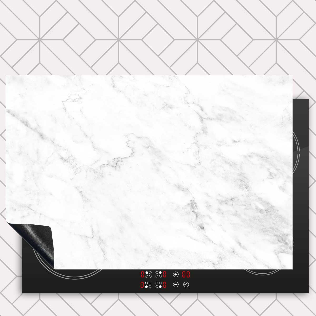 Inductie beschermer - Marmer Intens Wit