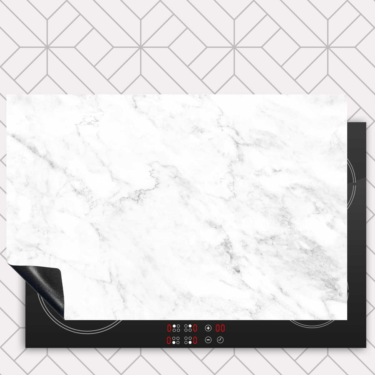 Inductie beschermer - Marmer Intens Wit