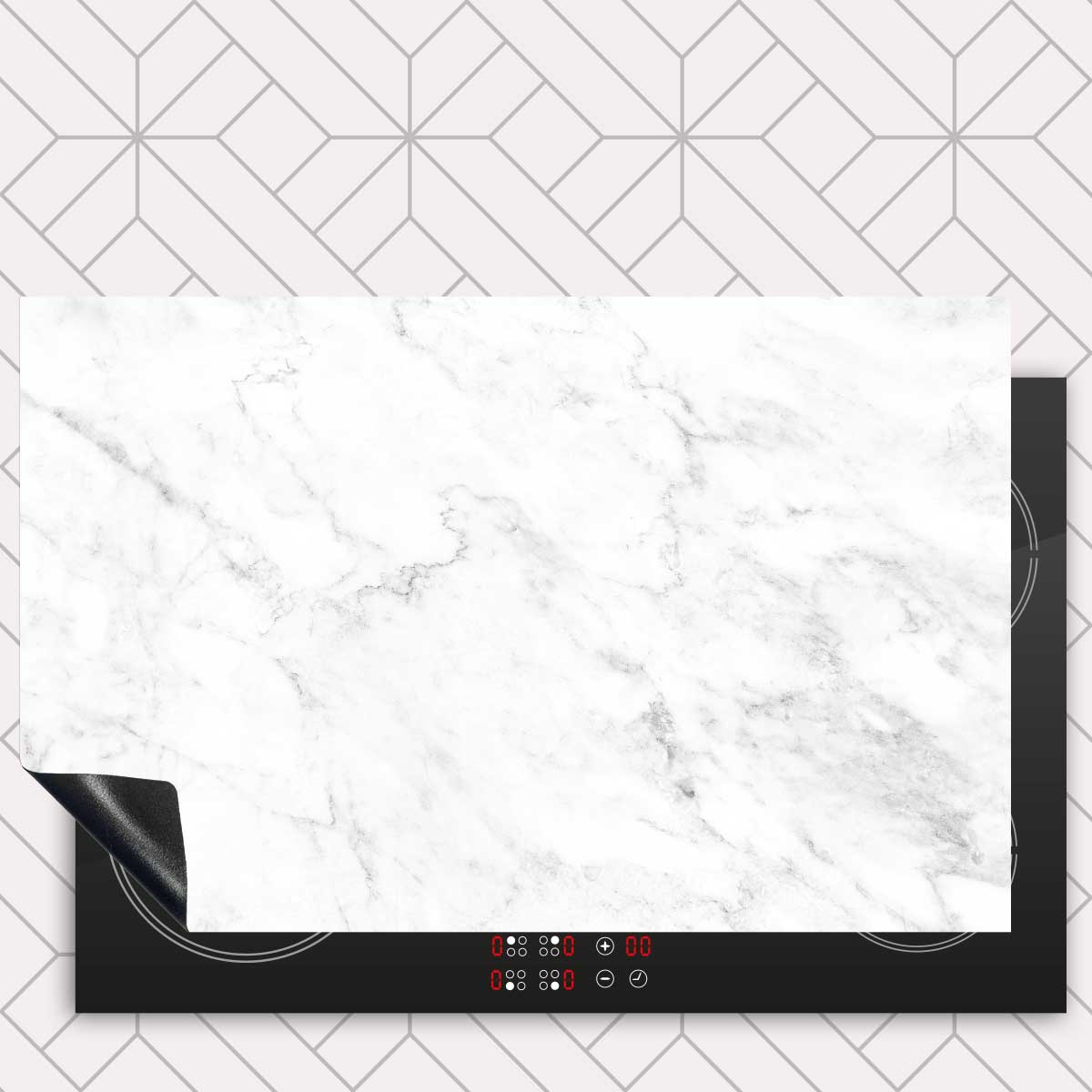 Inductie beschermer - Marmer Intens Wit