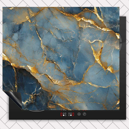 Inductie beschermer - Marmer Blauw-Goud
